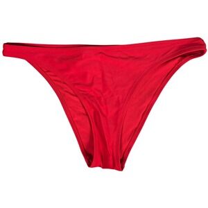 Aerie Red OG Cheeky Bikini Bottom Womens Medium NWT Solid Low Rise Swimwear
